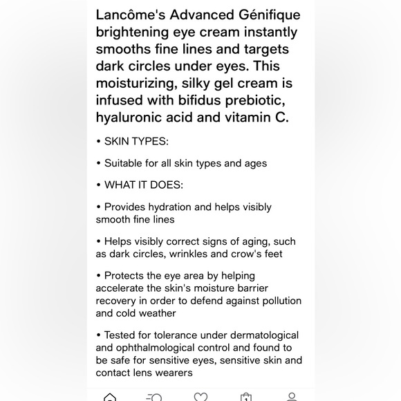 NWOT Lancôme Advanced Génifique Yeux eye cream Full size 0.5 fl oz FREE bag - Picture 2 of 3